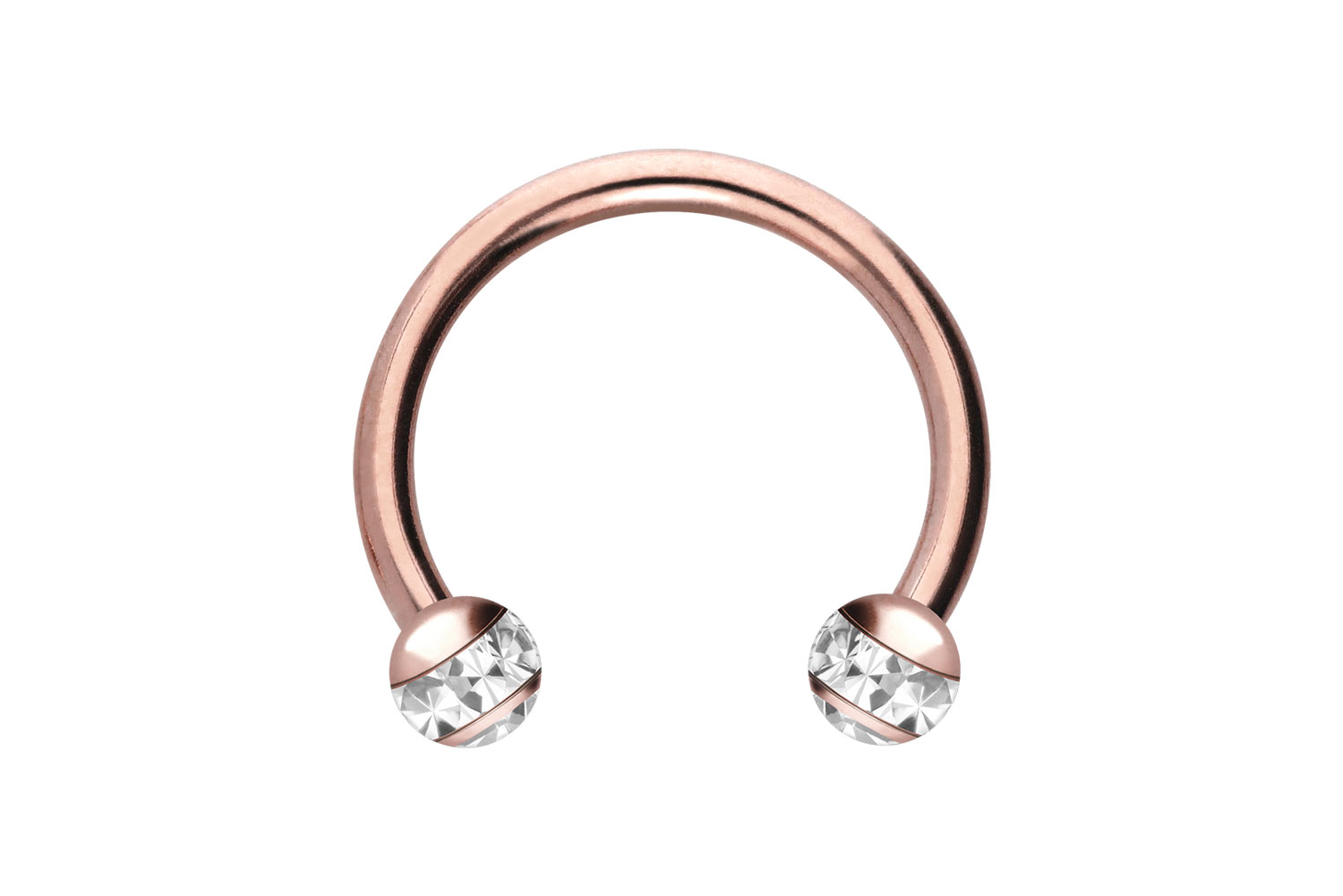 Chirurgenstahl Hufeisenring Piercing EPOXY-RING-KUGELN + KRISTALLE